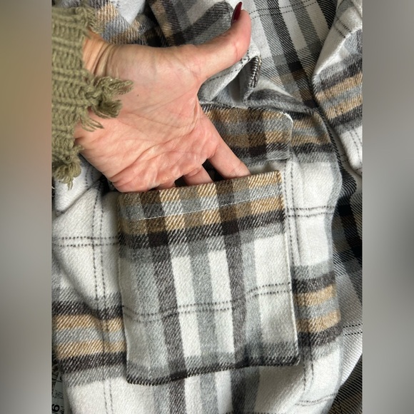 Melloday Women’s Fall Long Line Plaid Shacket Size XL - Picture 7 of 9